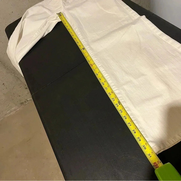 Lauren Ralph Lauren White Wide Leg Jeans Pants Sz 8 High Waisted Button Fly - Picture 12 of 13